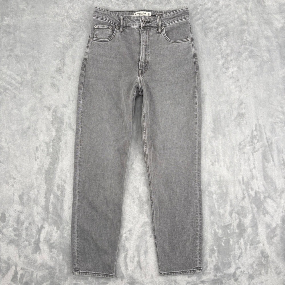 Abercrombie & Fitch Jeans Women 25/0 (Fit 26x27.5) Grey Mom High Rise Curve Love